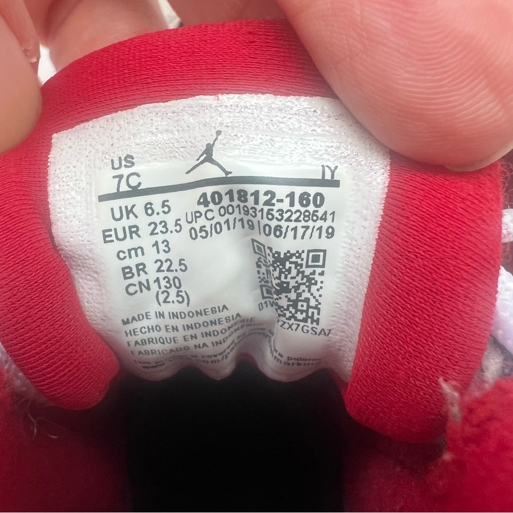 Nike AIR JORDAN 9 Retro Hi-Top Sneakers Infant Sz 7C Leather Gym Red White Shoes - Picture 3 of 12